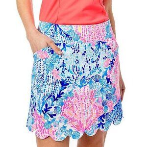 Lilly Pulitzer Luxletic Monica Scallop Skort UPF 50+ Sway With Me Golf Size 8